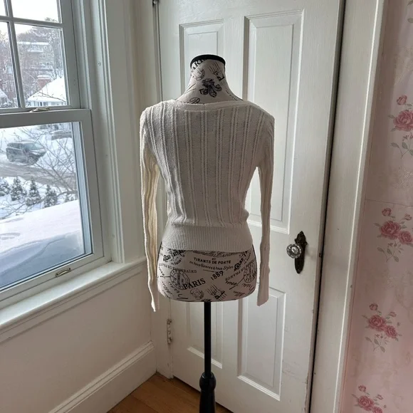 Abercrombie & Fitch Cream Knit Cardigan - Picture 2 of 4